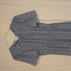 Chic Blue Floral Midi Dress